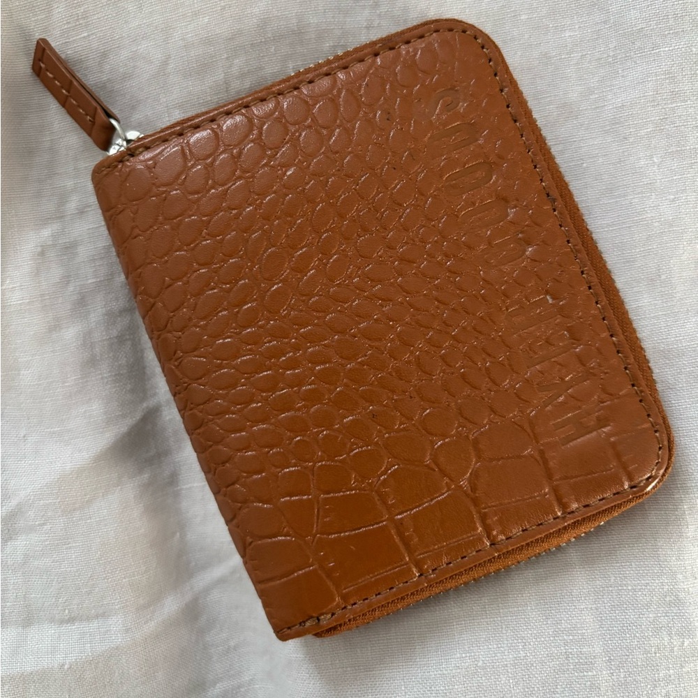 Hyer Goods Zip Wallet Tan Croc